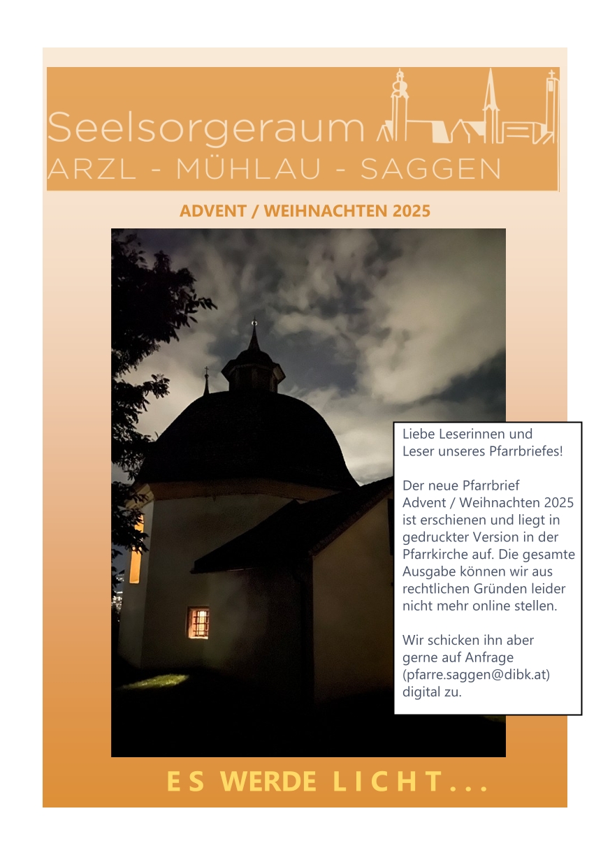 Pfarrbrief Fastenzeit / Ostern / Pfingsten 2026