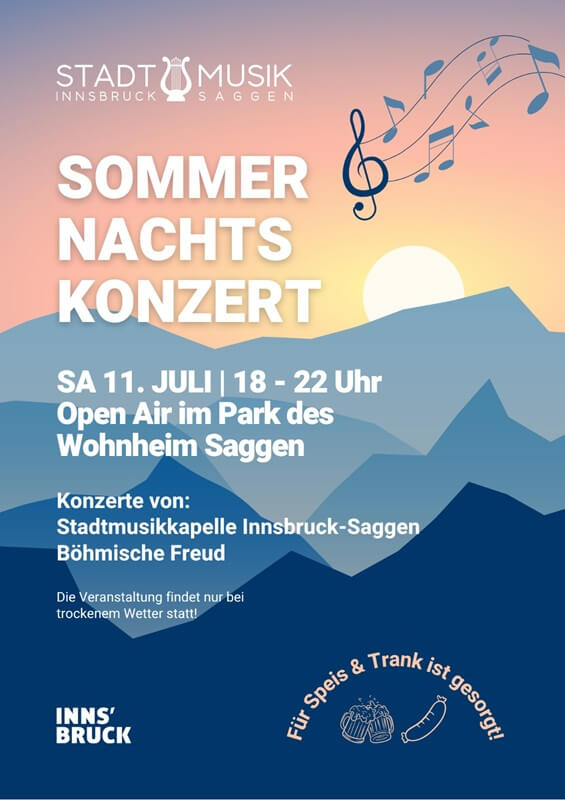 Plakat Sommernachtskonzert Musikkapelle Saggen