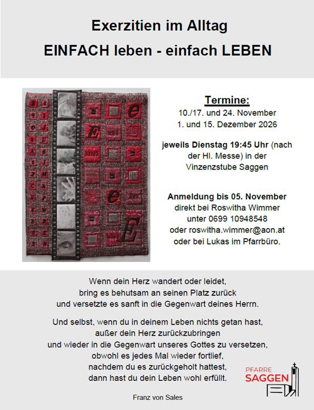 Plakat Exerzitien im Alltag 2026
